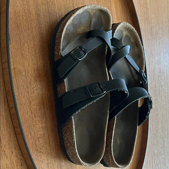 Birkenstock Mayari Black Leather Strap Size 38 - Picture 2 of 9